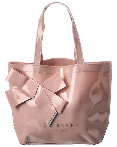 Ted Baker Kimiaa saffiano leather bar detail tote bag in black