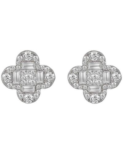 Diana M. Jewels Fine Jewelry 14k 1.30 Ct. Tw. Diamond Flower Earrings - Multicolor