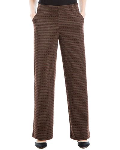Max Studio Double Knit Easy Leg Trouser - Brown