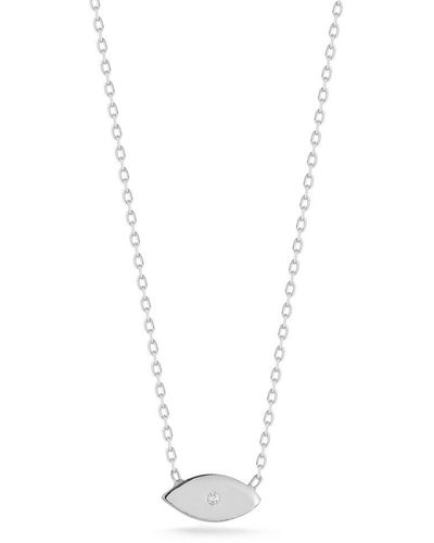 Glaze Jewelry Silver Dainty Evil Eye Necklace - White