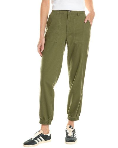 Green twill shop joggers