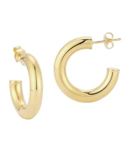 Glaze Jewelry 14k Over Silver Thick Hoops - Metallic
