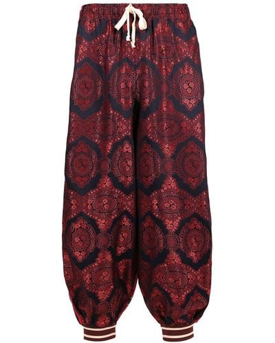 Gucci GG Waves Silk Pant - Red