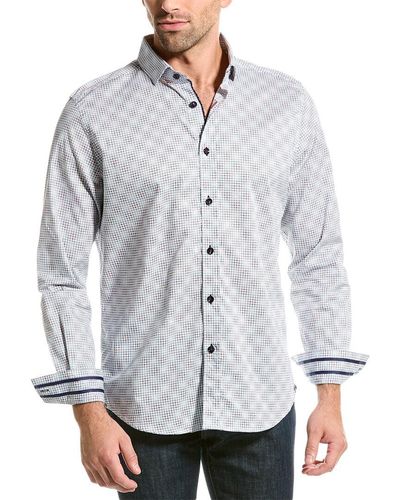 Robert Graham Tailored Fit Thompson Woven Shirt - Gray