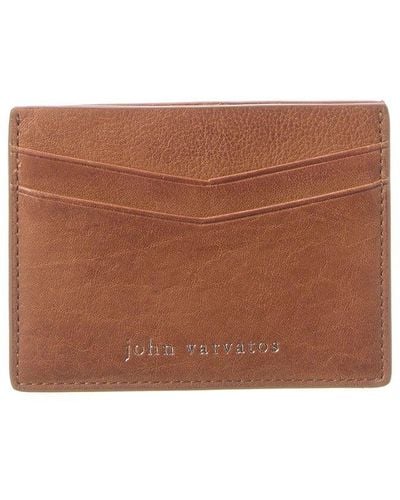 John Varvatos Heritage Leather Card Case - Brown