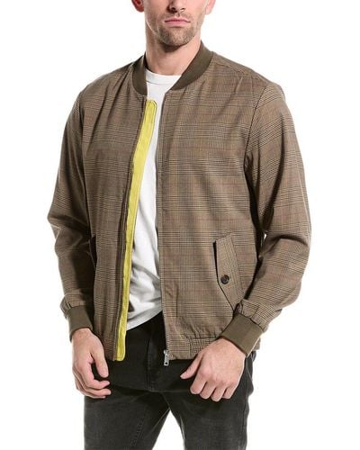 Scotch & Soda Plaid Bomber Jacket - Brown