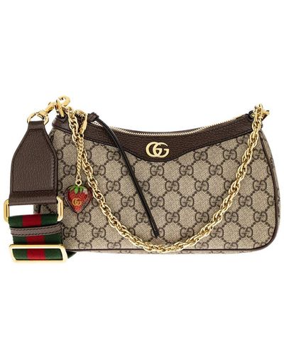 Gucci Ophidia GG Small Canvas & Leather Shoulder Bag - Brown