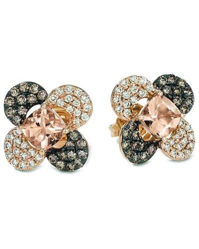 Le Vian 14k Rose Gold 1.44 Ct. Tw. Diamond & Morganite Earrings - Metallic