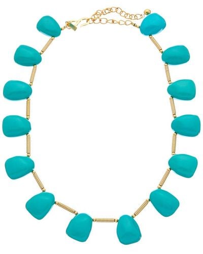 Kenneth Jay Lane Plated Beaded Necklace - Blue