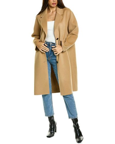 The Kooples Notched Wool-blend Coat - Natural
