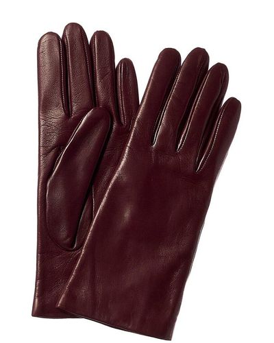 Portolano Cashmere-lined Leather Gloves - Purple