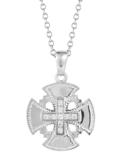 I. REISS 14k 0.10 Ct. Tw. Diamond Cross Necklace - White