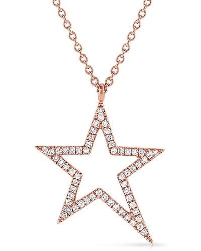 Sabrina Designs 14k Rose Gold 0.20 Ct. Tw. Diamond Star Necklace - White