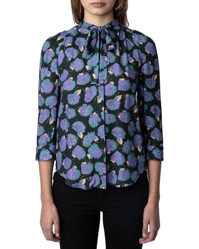 Zadig & Voltaire Touch Roses Shirt - Blue