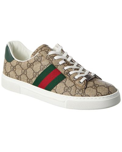 Gucci Ace GG Supreme Canvas & Leather Sneaker - Green