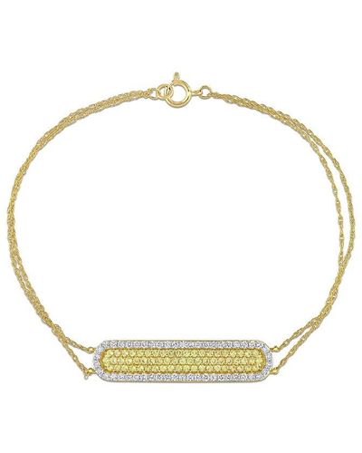 Rina Limor 10k 1.06 Ct. Tw. Diamond & Yellow Sapphire Bracelet - Metallic