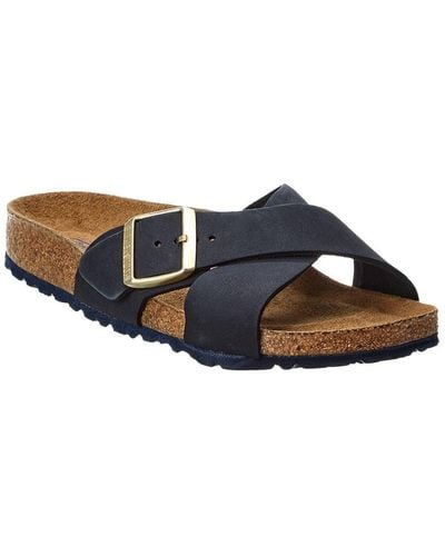 Birkenstock Siena Soft Footbed Narrow Leather Sandal - Blue