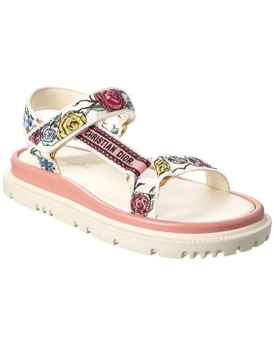 Dior D-wave Canvas Sandal - Pink