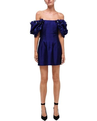 Rachel Gilbert Vito Mini Dress - Blue