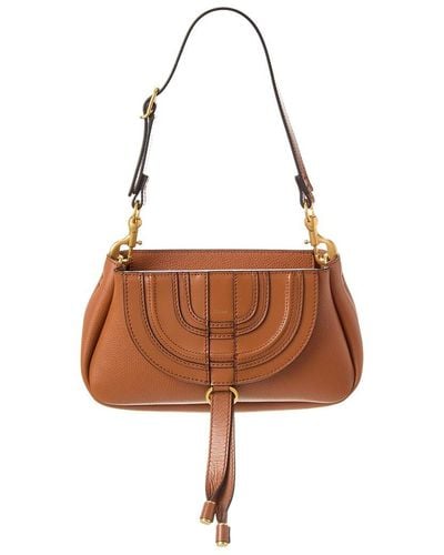 Chloé Marcie Small Leather Hobo Bag - Brown
