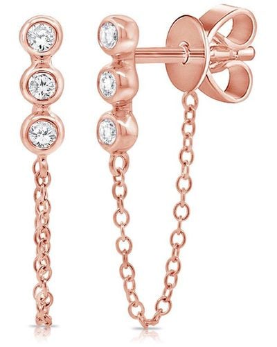 Sabrina Designs 14k Rose Gold 0.12 Ct. Tw. Diamond Dangle Earrings - Pink