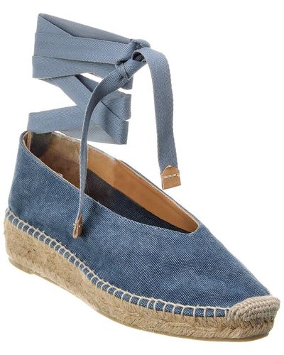 Castañer Gea Canvas Wedge Espadrille - Blue