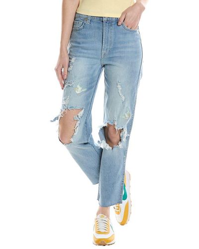 7 For All Mankind High-rise Cropped Straight Wistera Jean - Blue