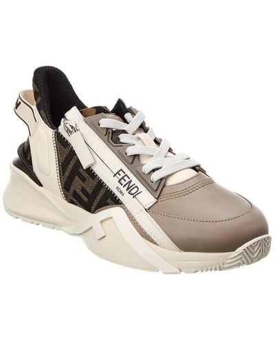 Fendi Flow Leather Sneaker - White
