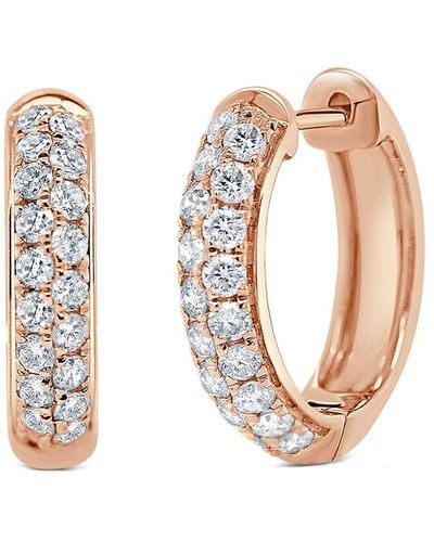 Sabrina Designs 14k Rose Gold 0.65 Ct. Tw. Diamond Hoops - White