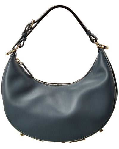 Fendi Graphy Small Leather Hobo Bag - Blue