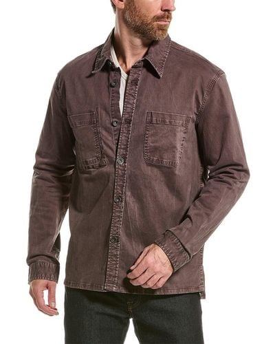 John Varvatos Blythe Classic Fit Shirt Jacket - Brown