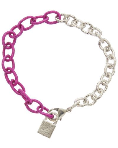 Juvell 18k Plated Silk Link Bracelet - Pink