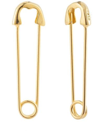 Eye Candy LA The Luxe Collection 24k Plated Cz Safety Pin Earrings - Metallic