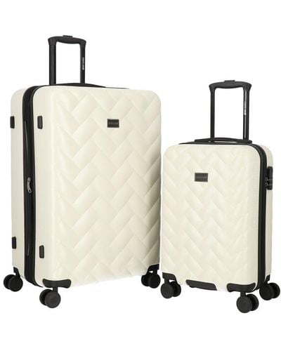 Roberto Cavalli Molded Quilt Collection 2pc Expandable Luggage Set - Natural