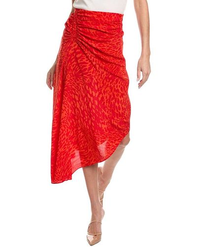 A.L.C. Adeline Silk-blend Skirt - Red