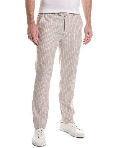 Paisley & Gray Downing Slim Fit Linen-blend Pant - Brown