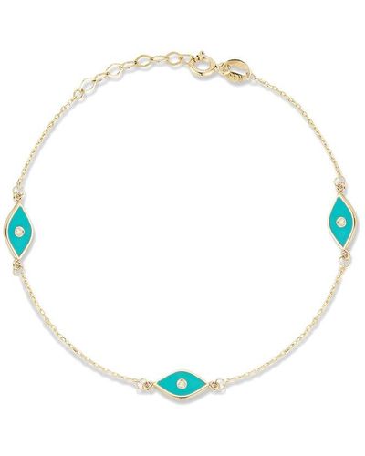 Ember Fine Jewelry 14k Diamond Enamel Evil Eye Bracelet - Multicolor