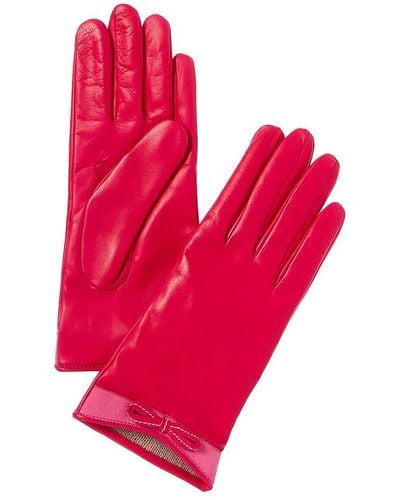 Portolano Cashmere-lined Leather Gloves - Pink