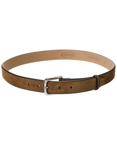 Tod's New Classic Suede Belt - White