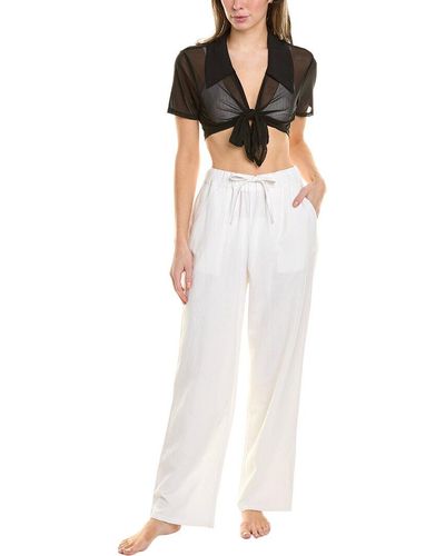 WeWoreWhat Mesh Tie-front Top - White