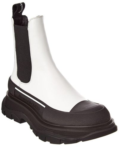 Alexander McQueen Tread Slick Leather Boot - White