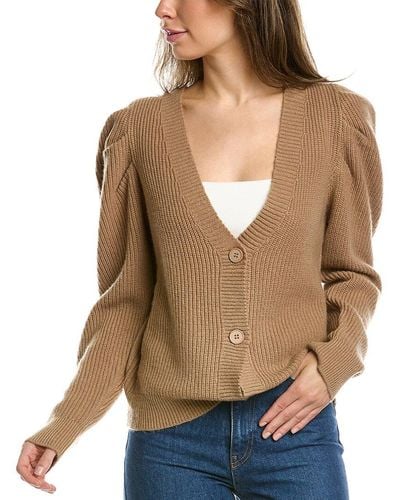 Lea & Viola Puff Sleeve Wool & Cashmere-blend Sweater - Natural