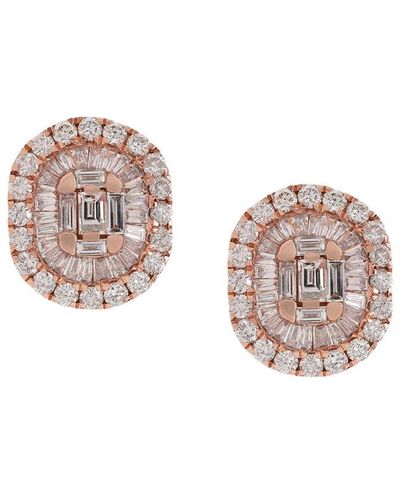 Diana M. Jewels Fine Jewelry 14k Rose Gold 1.75 Ct. Tw. Diamond Earrings - Pink