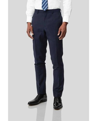 Charles Tyrwhitt Slim Fit Contemporary Suit Wool Trouser - Blue