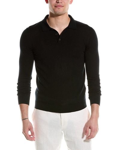 Reiss Trafford Wool Polo Shirt - Black