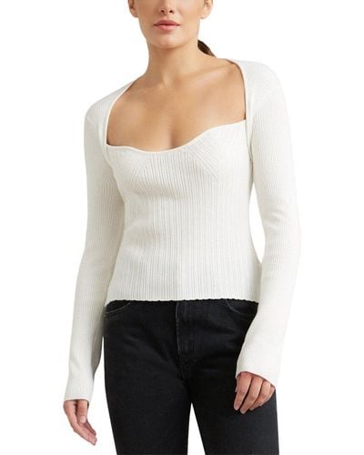 MODERN CITIZEN Hera Shrug Cutout Wool-blend Sweater - White