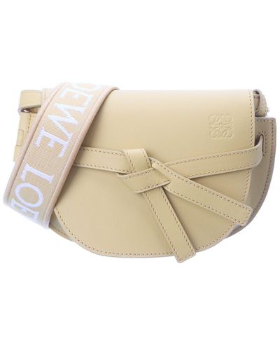 Loewe Gate Mini Dual Leather Shoulder Bag - Natural