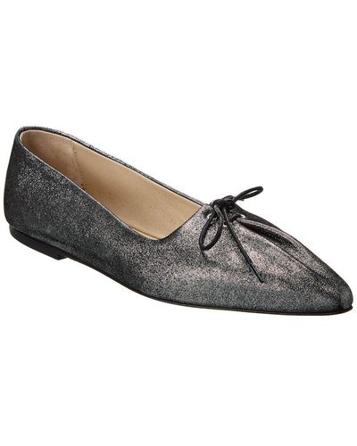 Theory Pleated Suede Ballet Flat - Grey