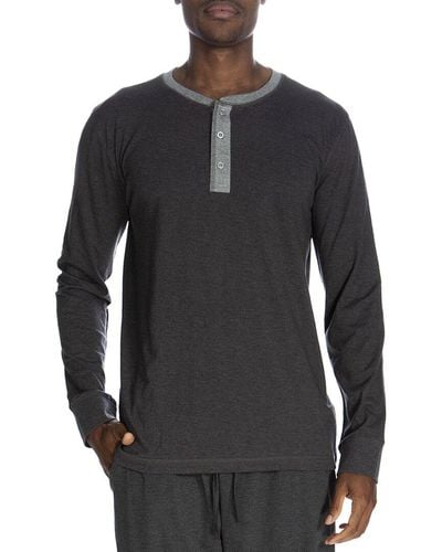 Unsimply Stitched Henley Shirt - Grey