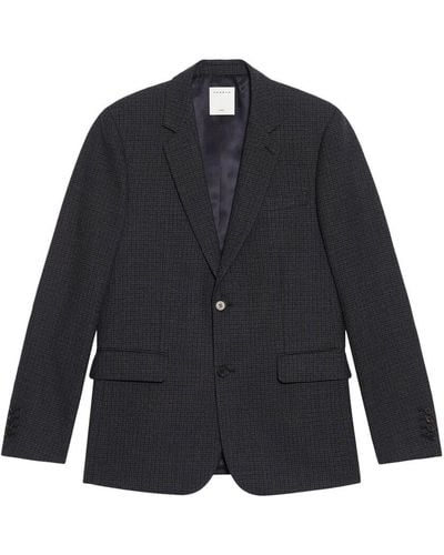 Sandro Formal Houndstooth Wool Suit Jacket - Blue